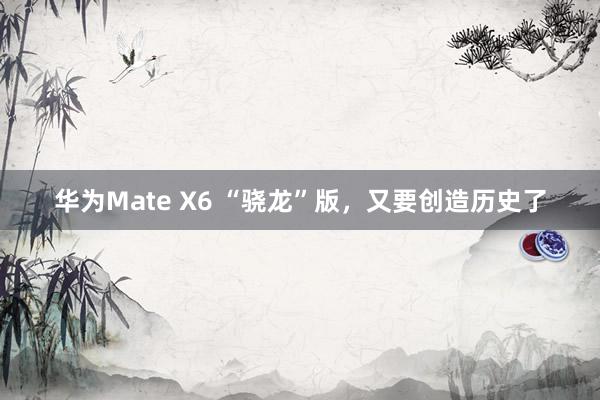 华为Mate X6 “骁龙”版，又要创造历史了