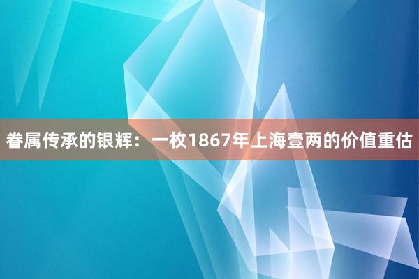 眷属传承的银辉：一枚1867年上海壹两的价值重估