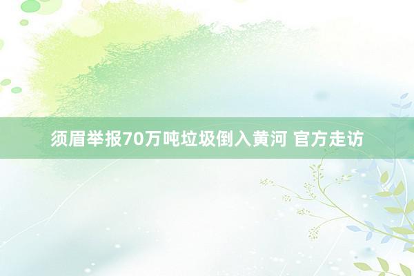 须眉举报70万吨垃圾倒入黄河 官方走访