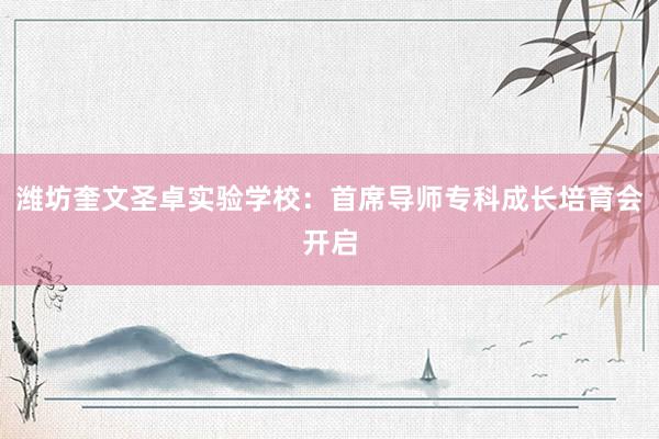 潍坊奎文圣卓实验学校：首席导师专科成长培育会开启